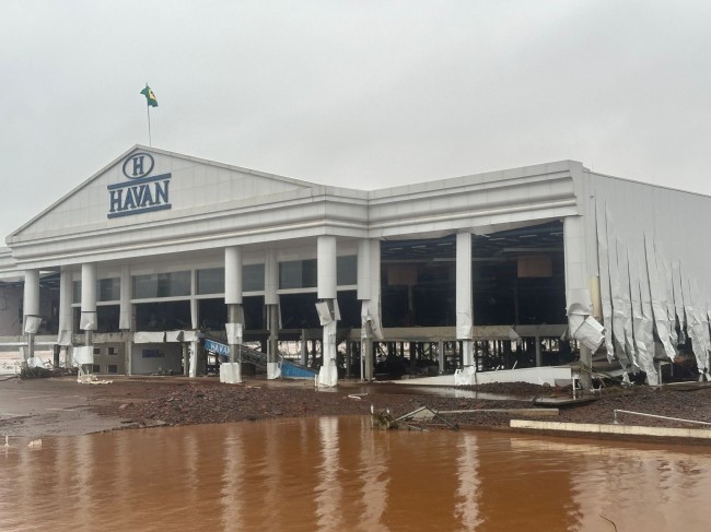 Loja da Havan inundade pela enchente em Lajeado (RS)